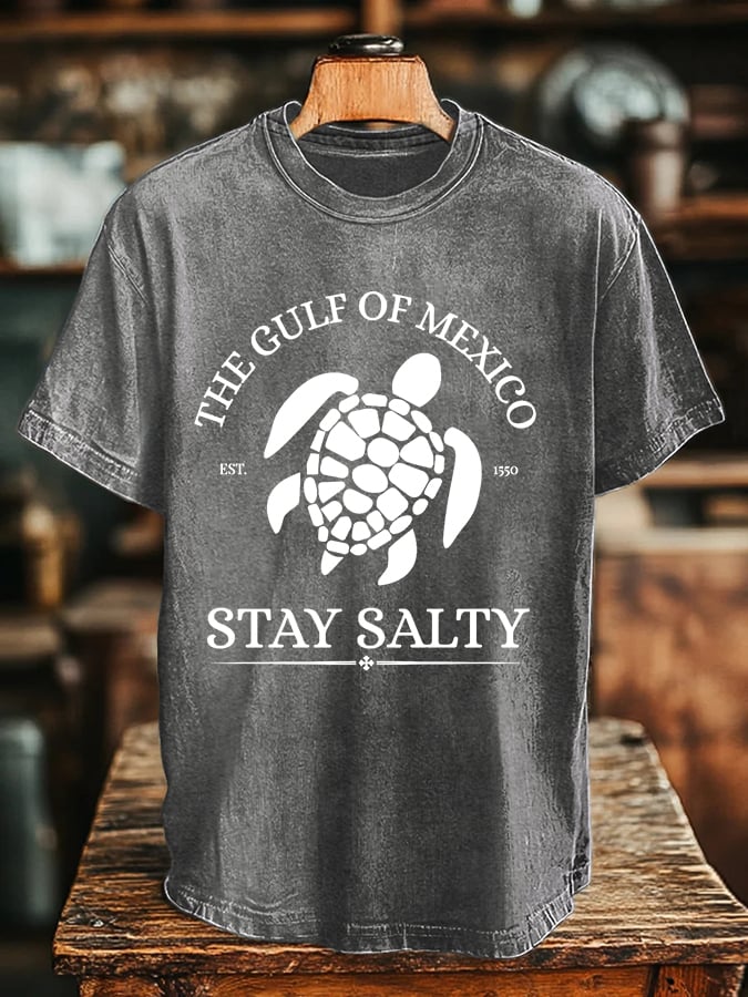 Men's Gulf Of Mexico Printed Round Neck T-Shirt