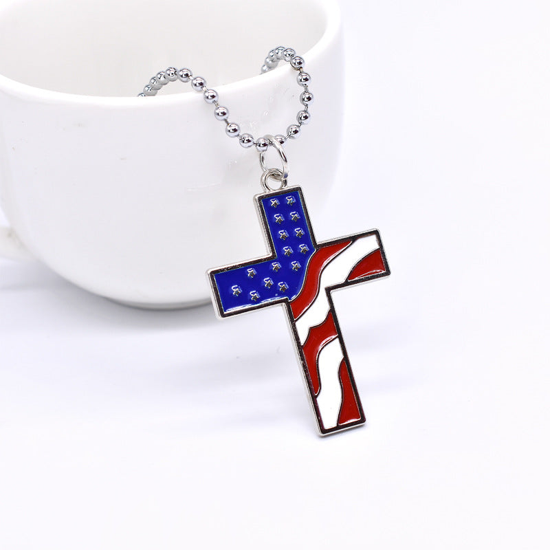 Independence Day Cross Necklace
