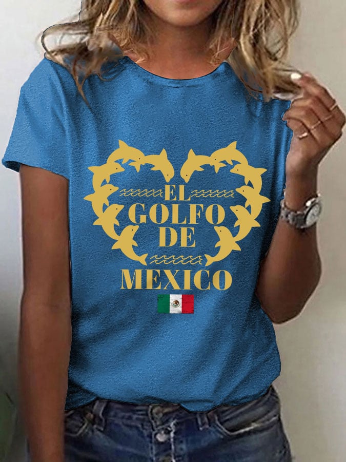 Women's "The Gulf of Mexico" Dolphin Print T-Shirt