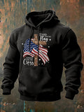 Independence Day Faith Flag Print Cotton Hoodie