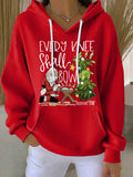 Women's Casual Christmas Nativity Print Long Sleeve Hooded Sweatshirt