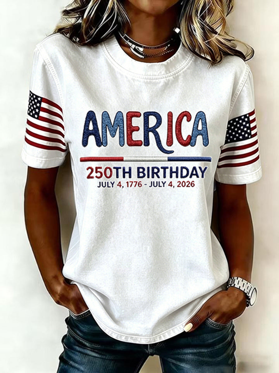 Women's  Casual American Independence Day Celebration T-Shirt