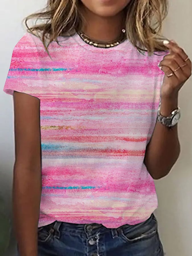 Women's Breast Cancer Pink Print T-Shirt