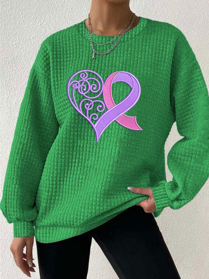 Women's Alzheimer's Prevention Heart Checkered Sweatshirt