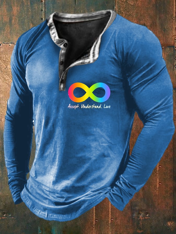Men'S V-Neck Autism Awareness I Wear Blue For Autism Print T-Shirt
