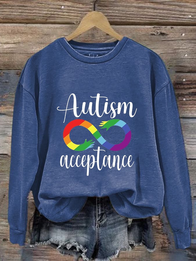 Women'S Autism Awareness Print Casual Sweatshirt