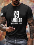 K-9 Handler Working Dog Team Pattern 100% Cotton T-Shirt