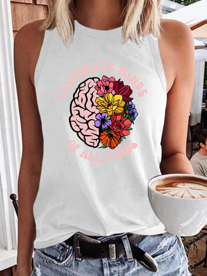 Women's Neurodiversity Is Beautiful Autism Awareness Print Sleeveless T-Shirt