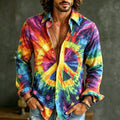 Men's Retro Hippie Style Floral Print Cotton Linen Shirt