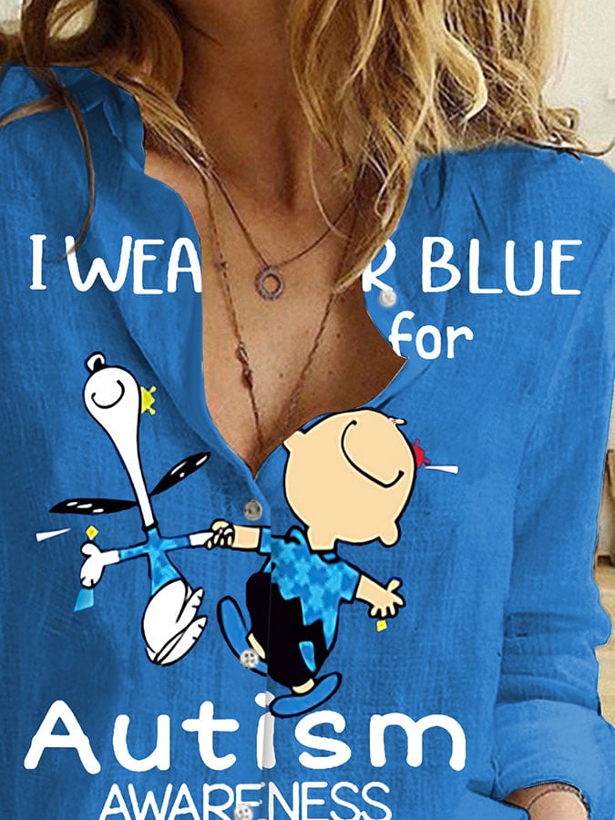 Autism Awareness I Wear Blue For Autism Print Shirt