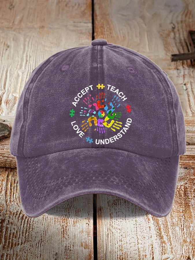 Women's Casual Autism Awareness Print Baseball Cap