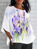 Women's Alzheimer's Purple Floral Casual Top