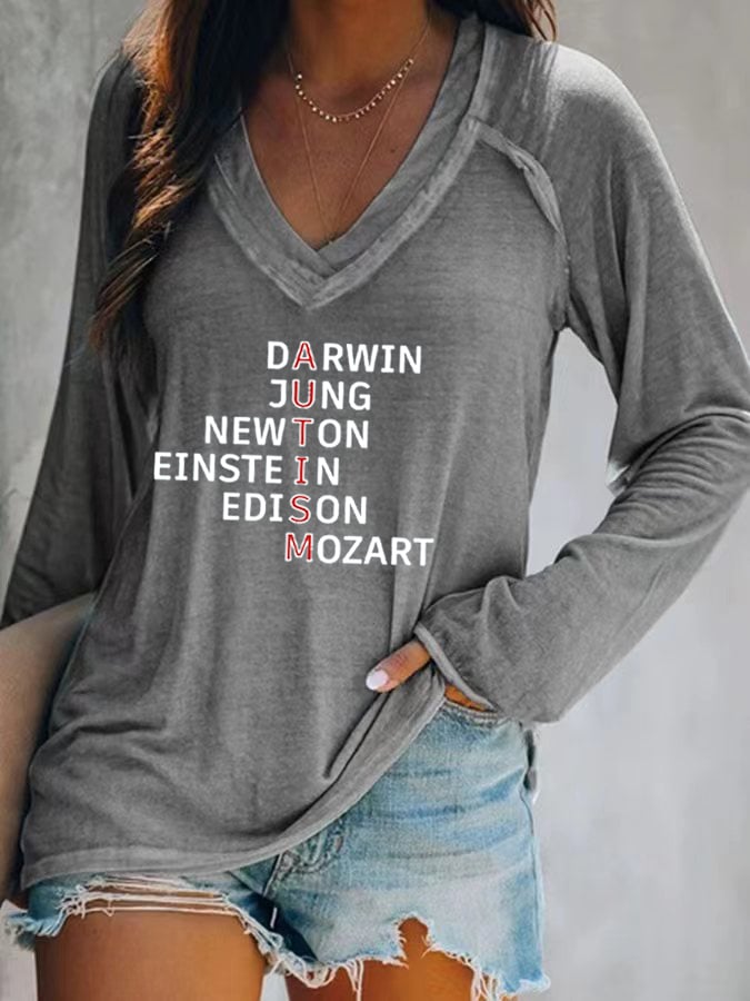 Women's Autism Acceptance Print Long Sleeve T-Shirt