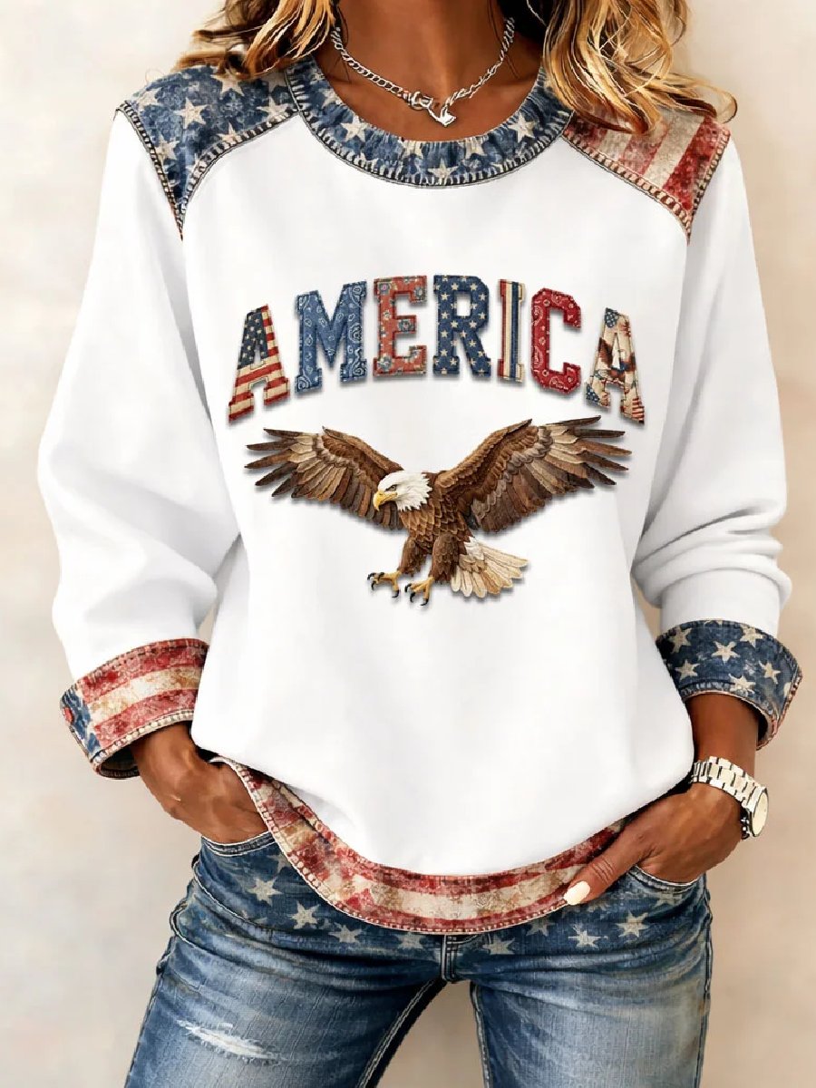 Women's casual hoodie with American 250th anniversary print