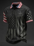Men's America 250th Anniversary Print Casual Polo Shirt
