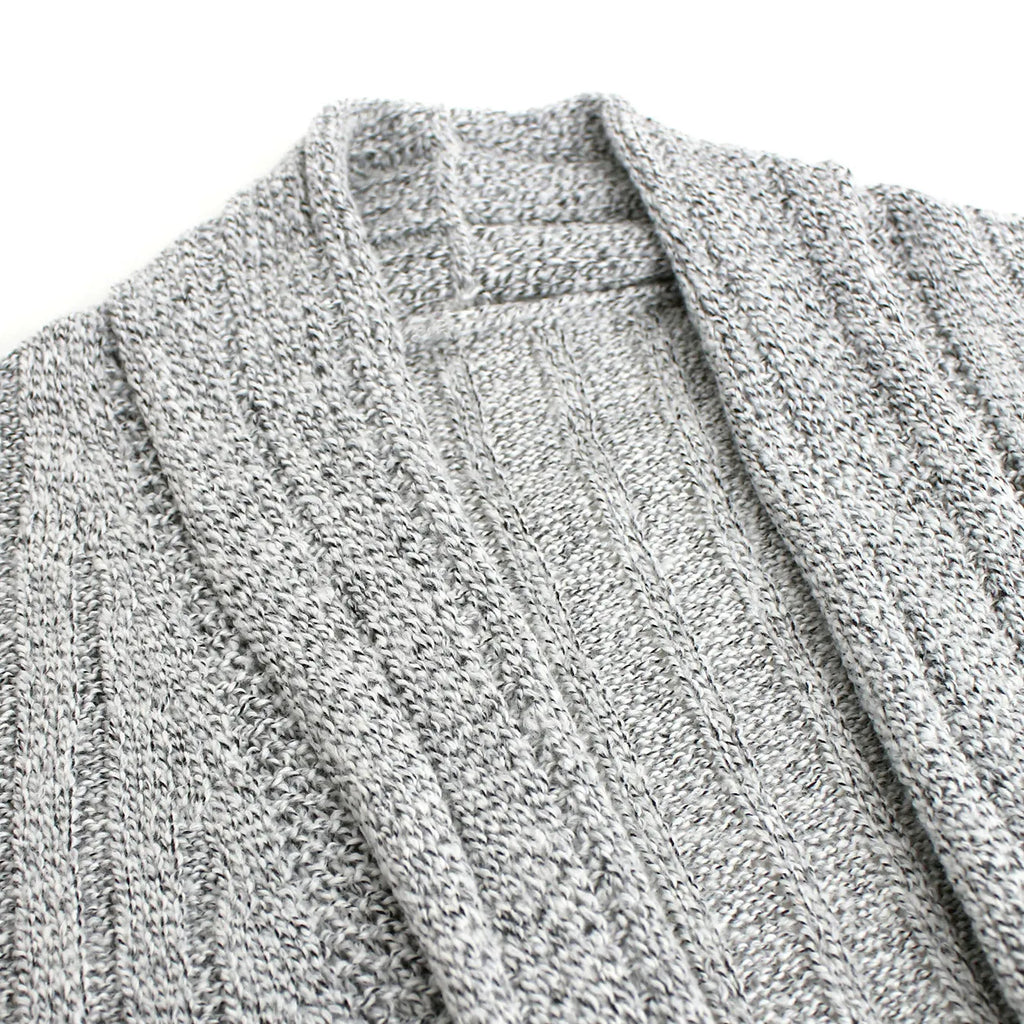 Elegant Knitted Long-sleeved Mid-length Cardigan