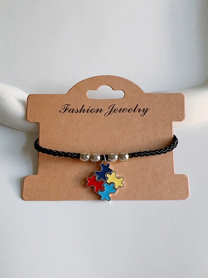 Contrast Color Irregular Puzzle Autism Bracelet