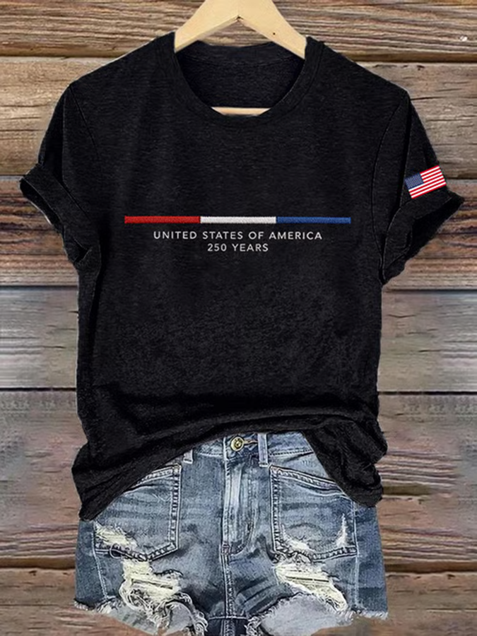 Women'S USA Printed T-Shirt
