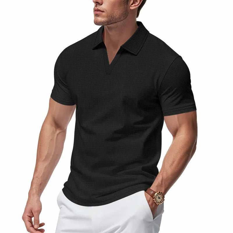 Men's Polo Tops Short Sleeve, V Neck Summer T Shirts