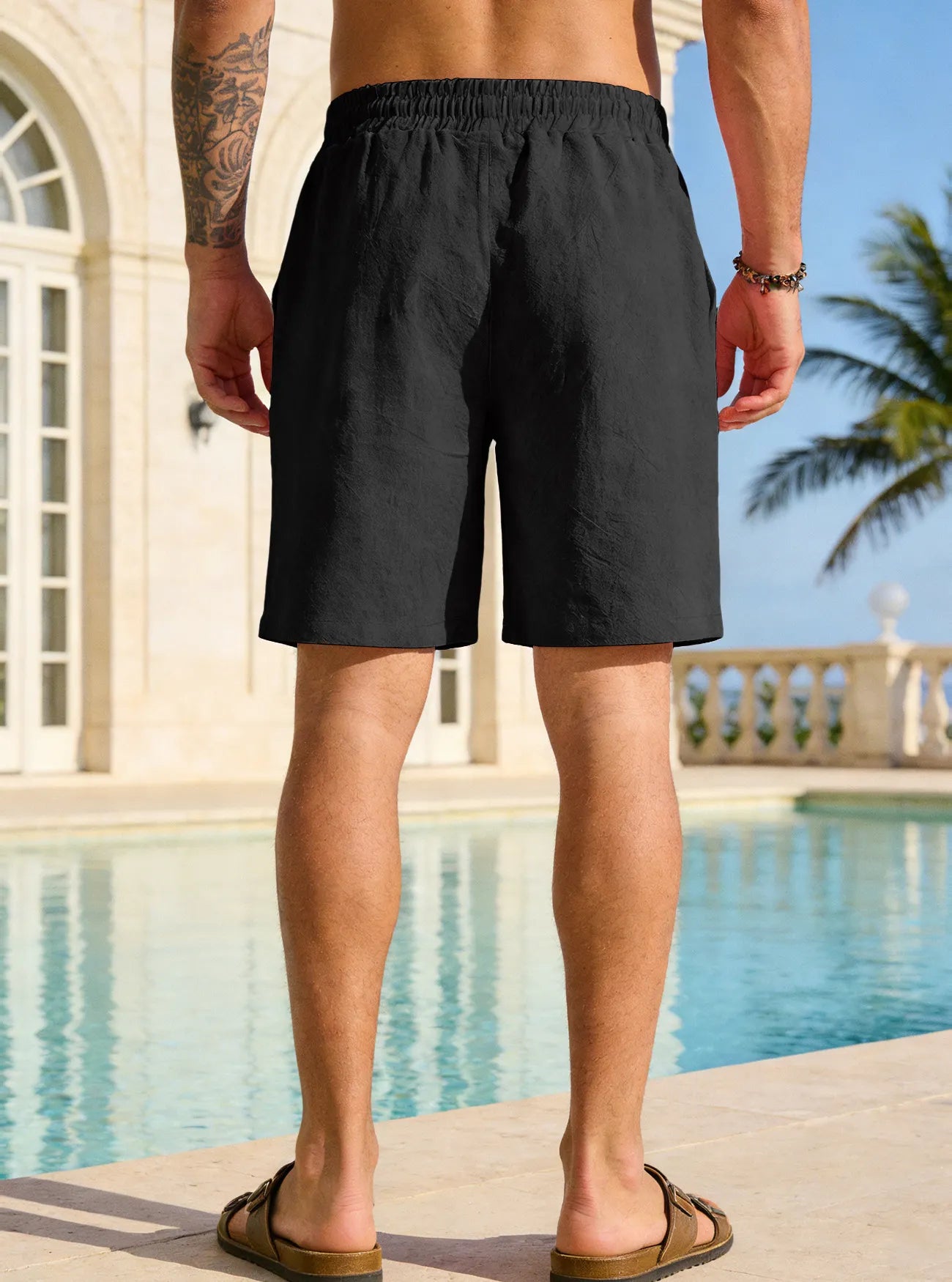 Men's Lightweight Loose-Fit Linen Shorts