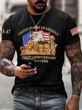 45-47 250th Anniversary 1776-2026 Pattern 100% Cotton T-Shirt