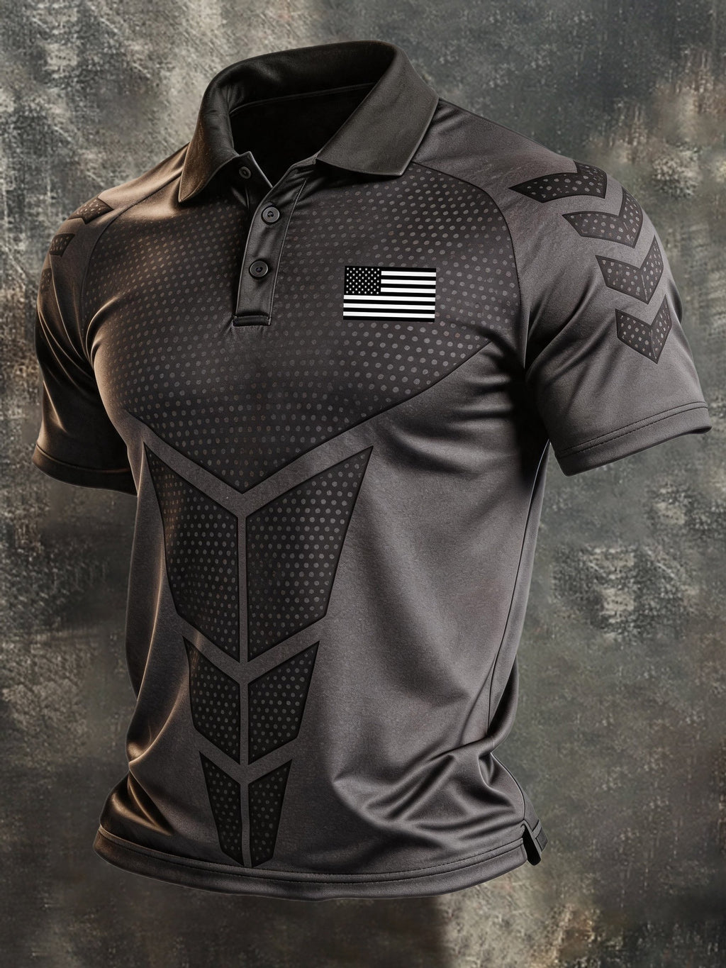 Men's Retro "Patriot" Color-Block Short-Sleeve Polo Shirt