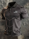 Men's Retro "Patriot" Color-Block Short-Sleeve Polo Shirt