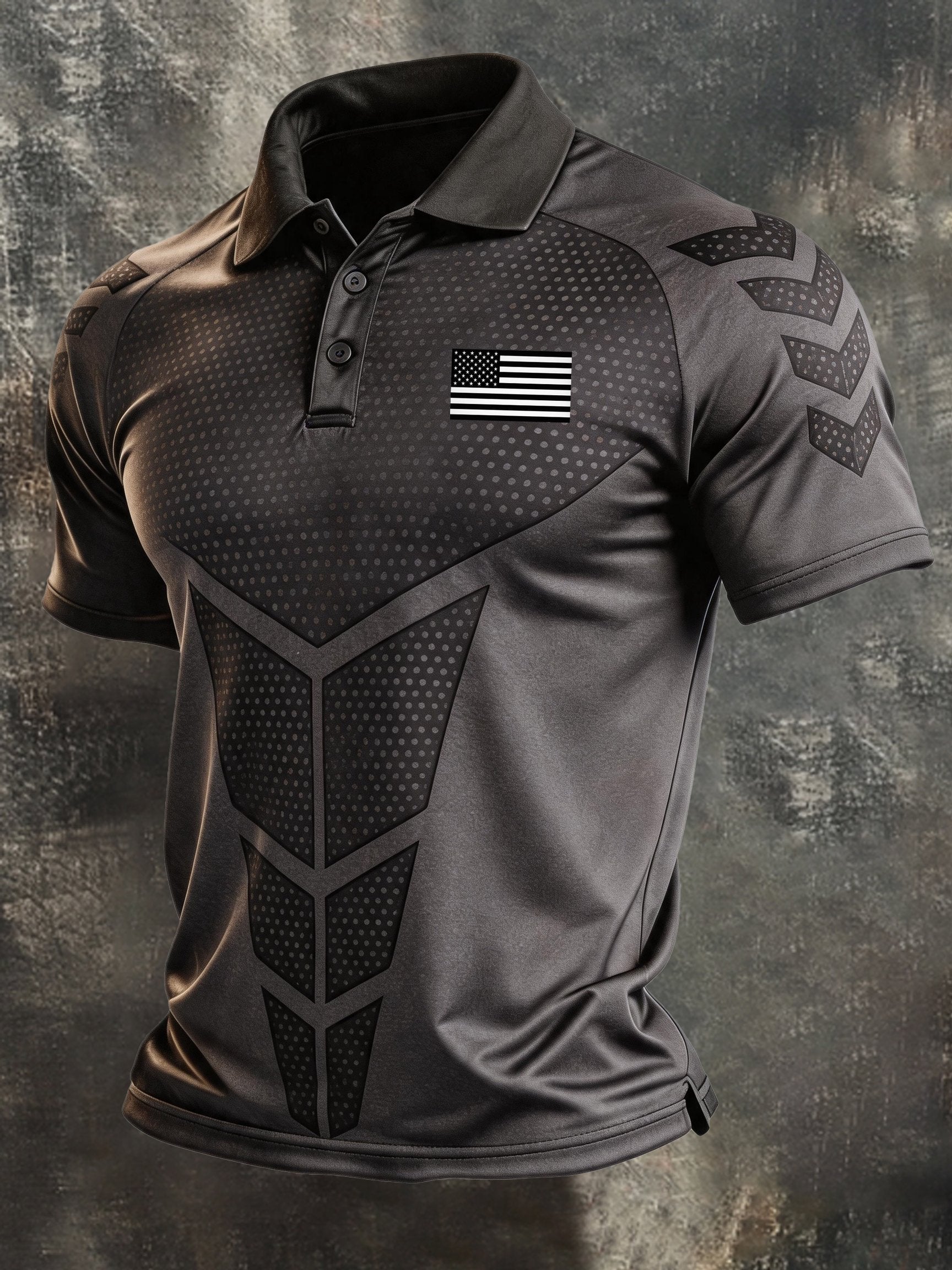 Men's Retro "Patriot" Color-Block Short-Sleeve Polo Shirt