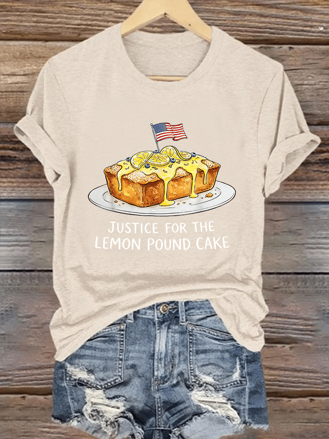 Women's  JUSTICE FOR THE LEMON POUND CAKE Print T-Shirt