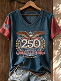 Women'S America Flag Print Casual T-Shirt