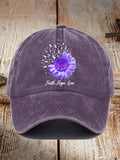 Faith Hope Love Alzheimer's Awareness Purple Ribbon Dementia Hat
