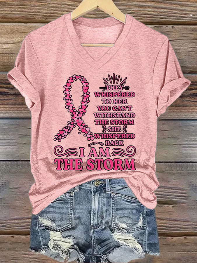 Women'S Breast Cancer Printed T-Shirt