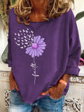 Women's Purple Ribbon Faith Alzheimer's Awareness Fighter Supporter Top