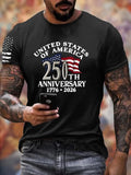 United States 250th Anniversary 1776-2026 Pattern 100% Cotton T-Shirt