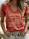 Women's America 1776-2026 Freedom Print T-shirt
