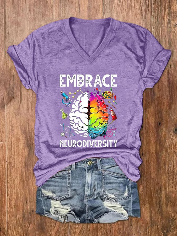 Women's Embrace Neurodiversity V-Neck T-Shirt