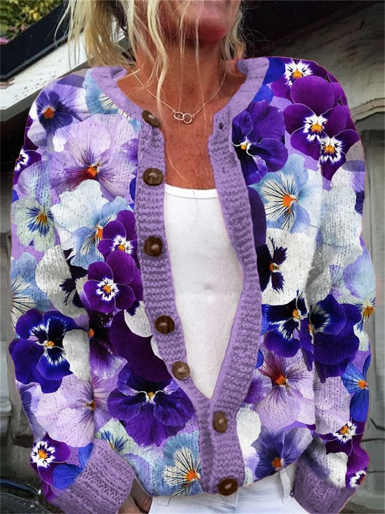 Women's Alzheimer's Print Sweater Cardigan