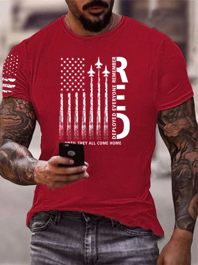 Red Friday Until They Come Home Pattern 100% Cotton T-Shirt