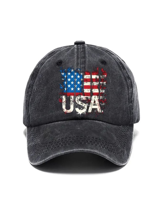 American Flag Print Hat