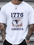 Men's American Flag Independence Day Design Casual T-Shirt