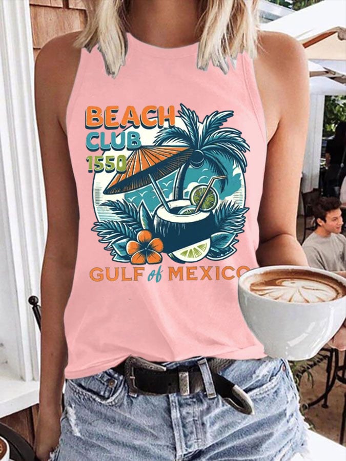 Women's Gulf Of Mexico Print Transfer Casual Vest