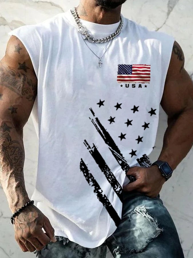 Men's Independence Day Print Tank Top