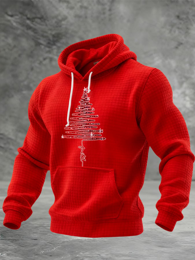 Men's Christmas Tree Print Hoodie