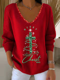 Women's Christmas Cross Print Casual Shirt