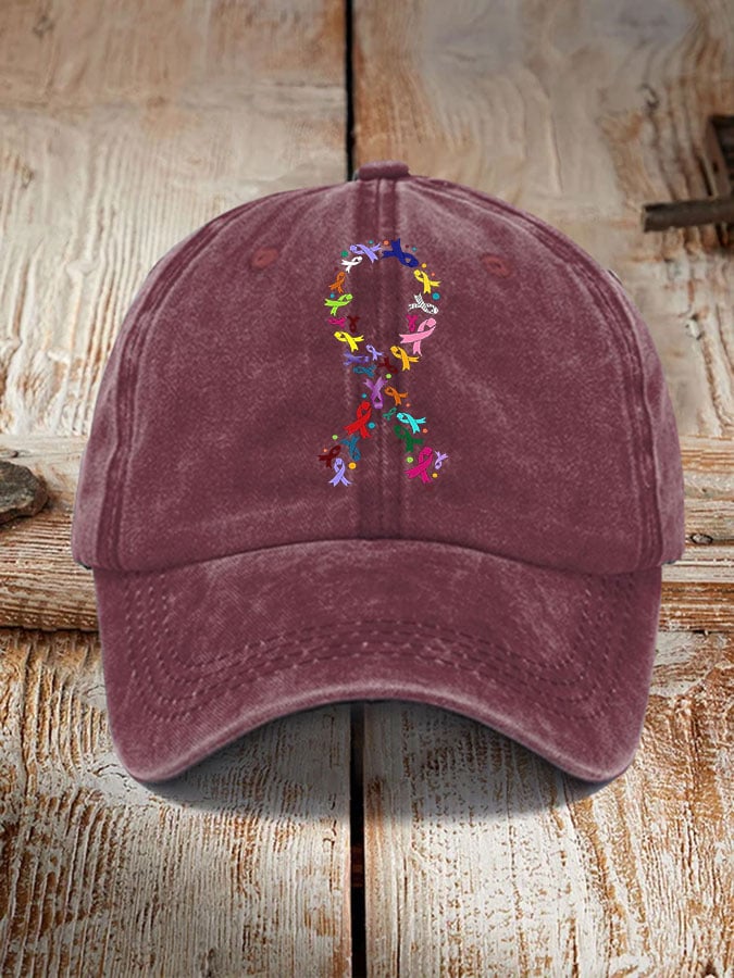 All Cancer Awareness Colorful Ribbon Hat