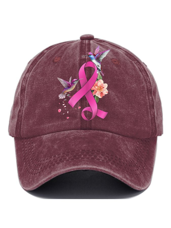 Pink Ribbon Breast Cancer Awareness Faith Hope Love Hat