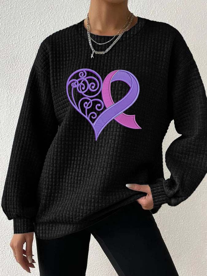 Women's Alzheimer's Prevention Heart Checkered Sweatshirt