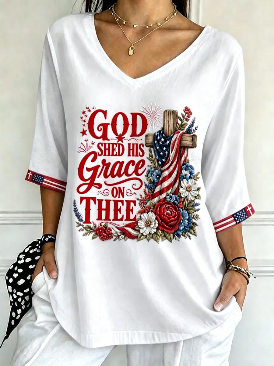 Women's Casual Faith Graphic Print T-Shirt