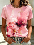 Women's Pink Floral Print Casual Top