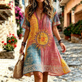 Women's Retro Hippie Print Dress